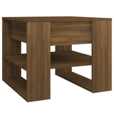Coffee Table Brown Oak 55.5x55x45 cm Engineered Wood - Front View