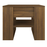 Coffee Table Brown Oak 55.5x55x45 cm Engineered Wood - Side View