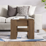 Coffee Table Brown Oak 55.5x55x45 cm Engineered Wood - 45-Degree Angle