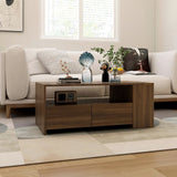 Coffee Table Brown Oak 102x55x42 cm Engineered Wood - 45-Degree Angle
