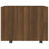 Coffee Table Brown Oak 55x55x40cm Engineered Wood - Close-Up Angle