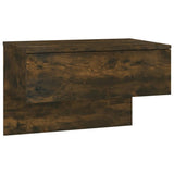 Wall-mounted Bedside Cabinet Smoked Oak - Front View