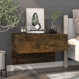 Wall-mounted Bedside Cabinets 2 pcs Smoked Oak - Side View