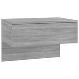 Wall-mounted Bedside Cabinet Grey Sonoma - Front View
