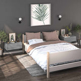 Wall-mounted Bedside Cabinet Grey Sonoma - Side View