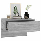 Wall-mounted Bedside Cabinet Grey Sonoma - Top-Down View