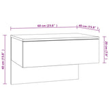 Wall-mounted Bedside Cabinet Brown Oak - Low Angle