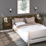 Wall-mounted Bedside Cabinet Smoked Oak