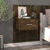 Wall-mounted Bedside Cabinets 2 pcs Smoked Oak - Side View