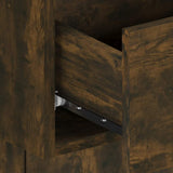Wall-mounted Bedside Cabinets 2 pcs Smoked Oak - Close-Up Angle