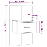 Wall-mounted Bedside Cabinets 2 pcs Smoked Oak