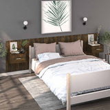 Wall-mounted Bedside Cabinets 2 pcs Smoked Oak
