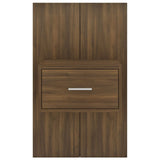 Wall-mounted Bedside Cabinet Brown Oak - Top-Down View