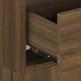 Wall-mounted Bedside Cabinet Brown Oak - Rear View