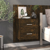 Wall-mounted Bedside Cabinets 2 pcs Smoked Oak - Side View