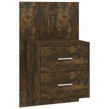 Wall-mounted Bedside Cabinets 2 pcs Smoked Oak - 45-Degree Angle
