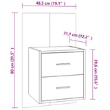 Wall-mounted Bedside Cabinets 2 pcs Smoked Oak