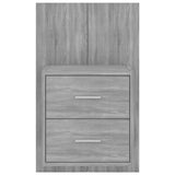 Wall-mounted Bedside Cabinets 2 pcs Grey Sonoma - Rear View