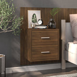 Wall-mounted Bedside Cabinets 2 pcs Brown Oak - Side View