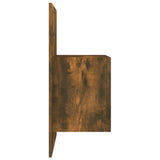 Wall-mounted Bedside Cabinet Smoked Oak - Rear View
