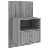 Wall-mounted Bedside Cabinets 2 pcs Grey Sonoma - 45-Degree Angle