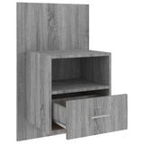 Wall-mounted Bedside Cabinets 2 pcs Grey Sonoma - Close-Up Angle