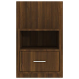 Wall-mounted Bedside Cabinet Brown Oak - Top-Down View