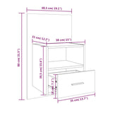 Wall-mounted Bedside Cabinet Brown Oak - Extra Image
