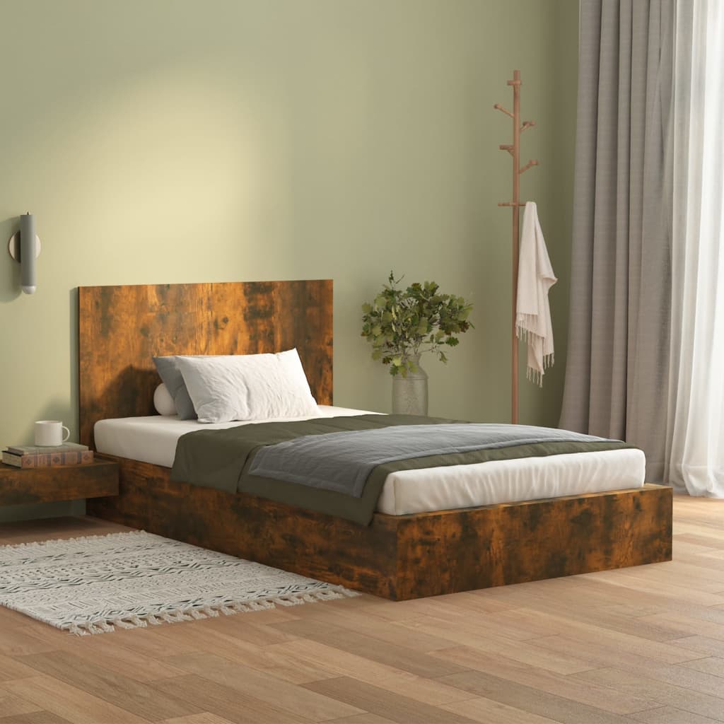 Bed Headboard Smoked Oak 120x1,5x80 cm Engineered Wood