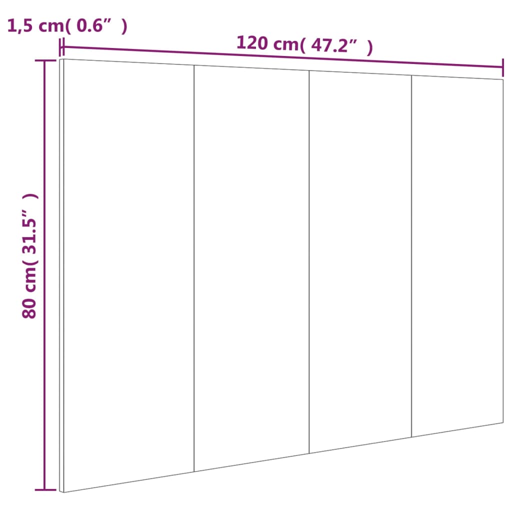 Bed Headboard Brown Oak 120 cm Engineered Wood