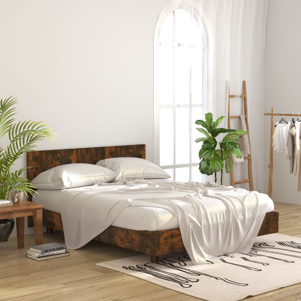 Bed Headboard Smoked Oak 160 cm Engineered Wood