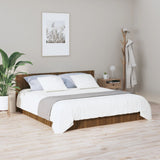 Bed Headboard Brown Oak 200 cm Engineered Wood - Side View