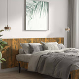 Wall Headboard Smoked Oak 240 cm Engineered Wood - Side View