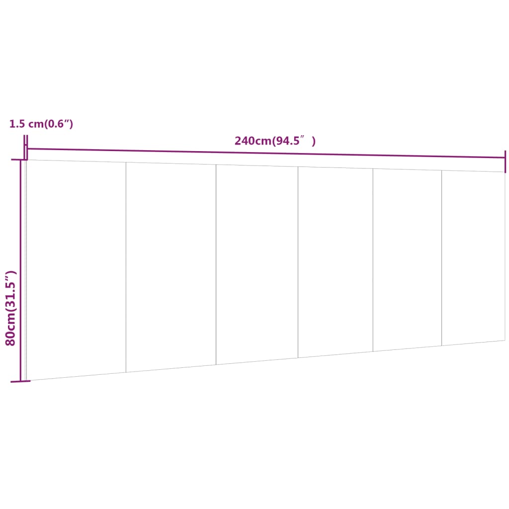 Wall Headboard Grey Sonoma 240 cm Engineered Wood