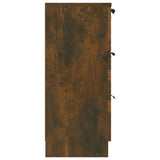 Sideboard Smoked Oak 60x30x70 cm Engineered Wood - Rear View