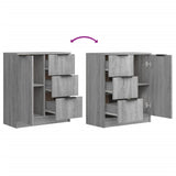 Sideboard Grey Sonoma 60x30x70 cm Engineered Wood - Rear View