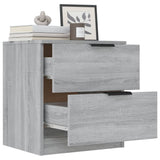 Bedside Cabinet Grey Sonoma Engineered Wood - Close-Up Angle