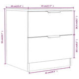 Bedside Cabinet Grey Sonoma Engineered Wood - Low Angle