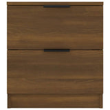 Bedside Cabinet Brown Oak Engineered Wood - Top-Down View