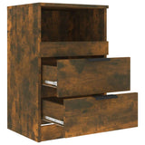 Bedside Cabinet Smoked Oak Engineered Wood - 45-Degree Angle