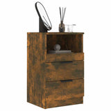 Bedside Cabinet Smoked Oak Engineered Wood
