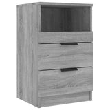 Bedside Cabinet Grey Sonoma Engineered Wood - Front View