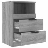 Bedside Cabinet Grey Sonoma Engineered Wood - 45-Degree Angle