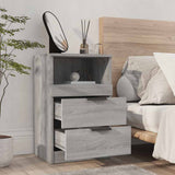 Bedside Cabinet Grey Sonoma Engineered Wood - Rear View