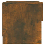 Bedside Cabinets 2 pcs Smoked Oak Engineered Wood - 45-Degree Angle