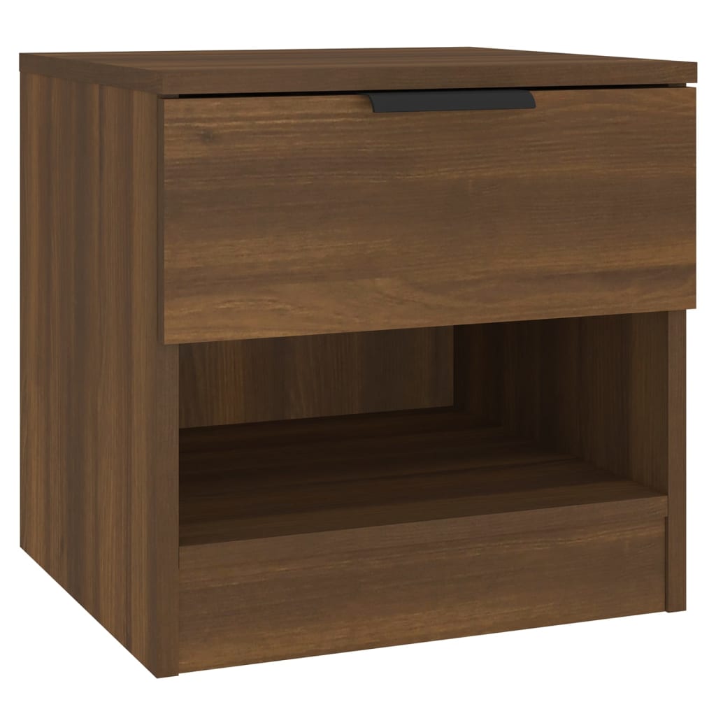 Bedside Cabinet Brown Oak Engineered Wood