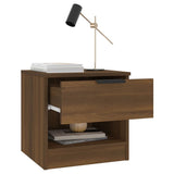 Bedside Cabinet Brown Oak Engineered Wood