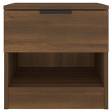Bedside Cabinet Brown Oak Engineered Wood