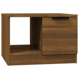 Coffee Table Brown Oak 50x50x36 cm Engineered Wood - Front View