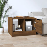 Coffee Table Brown Oak 50x50x36 cm Engineered Wood - Side View